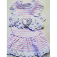 Футболка Monkey Daze Angel Wing Pink для собак, розмір XS, рожеве з білою смужкою Футболка Monkey Daze Angel Wing Pink для собак, розмір XS, рожеве з білою смужкою