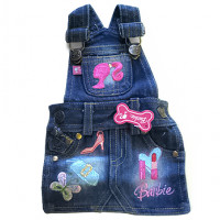 Котонові комбез Monkey Daze Barbie Denim Overall Dress для собак, розмір XS, синій Котонові комбез Monkey Daze Barbie Denim Overall Dress для собак, розмір XS, синій