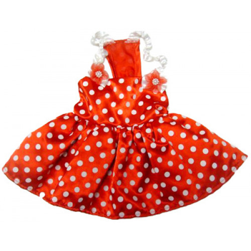 Футболка Monkey Daze Polka Dot Dress Red для собак, розмір XXS, червоне в горошок