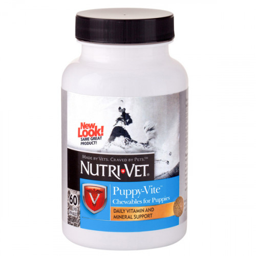 Мультивитамины Nutri-Vet Puppy-Vite для гармоничного роста и развития щенков до 9 месяцев, 60 табл