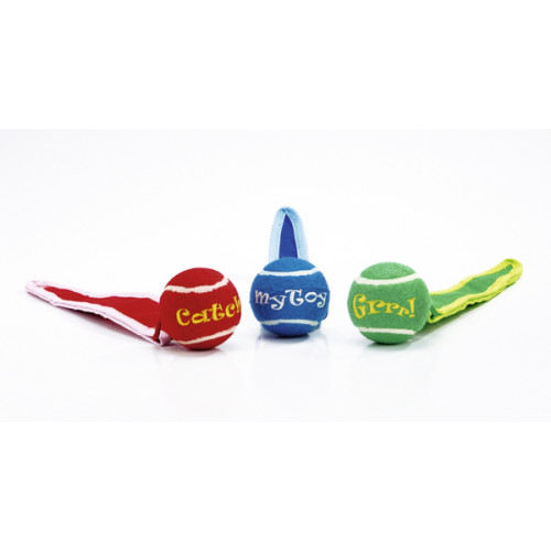 Іграшка тенісний м'яч Pet Products для собак, з хвостом, 36 х 6 см