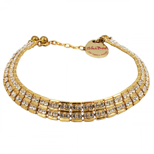 Ланцюжок Shiboo Sissi-Choker зі стразами Сваровські, для собак, золото, 30 см