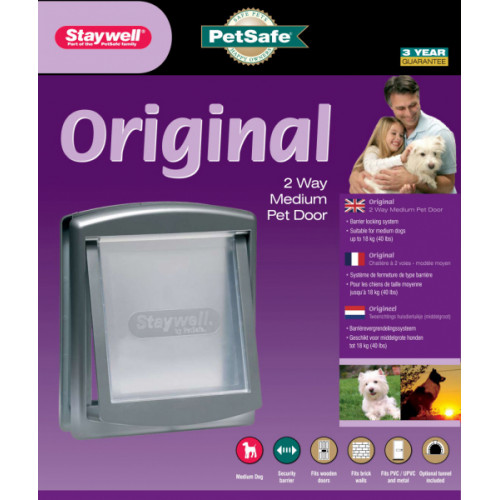 Дверцята PetSafe Staywell Original для котів і собак середніх порід до 18 кг, білі, 352х294 мм