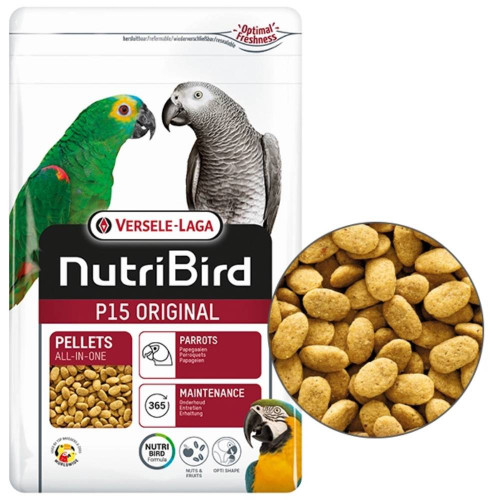 Полноценный корм Versele-Laga NutriBird P15 Original для крупных попугаев, 1 кг