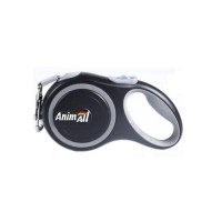 Поводок-рулетка AnimAll для собак весом до 25 кг, 5 м, серый Поводок-рулетка AnimAll для собак весом до 25 кг, 5 м, серый