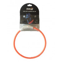 Ошейник AnimAll LED для собак, размер M, 50 см, оранжевый