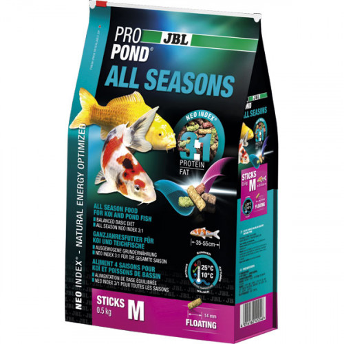 Всесезонный корм JBL ProPond All Seasons M для средних кои и других прудовых рыб, 5.8 кг
