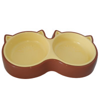 Пластикова миска AnimAll для котів (2 х 350 мл), коричнева