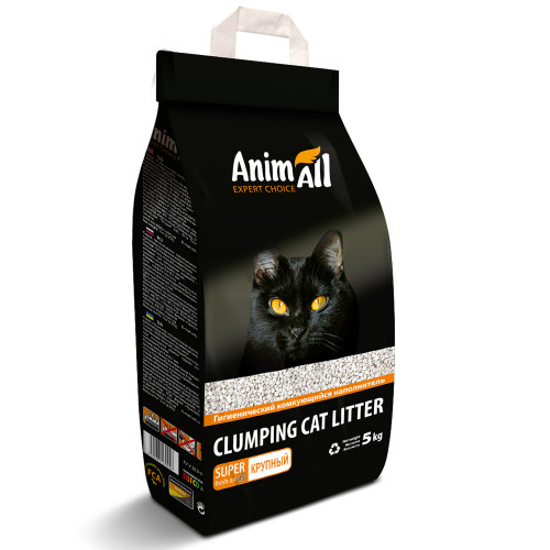 Бентонитовый наполнитель AnimAll крупная фракция, для кошек, 5 кг