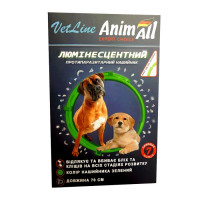 Ошейник противопаразитный AnimAll VetLine для собак, люминесцентный 70 см, зеленый Ошейник противопаразитный AnimAll VetLine для собак, люминесцентный 70 см, зеленый
