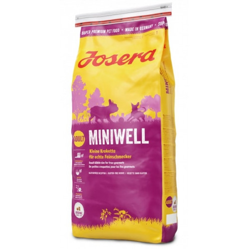 Сухий корм Josera Adult Miniwell для дорослих собак малих порід, з птахом, рисом і кукурудзою, 15 кг