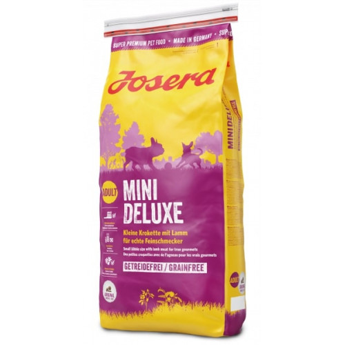 Сухий корм Josera Adult Mini Deluxe Grainfree беззерновой для дорослих собак малих порід, з ягням, 15 кг
