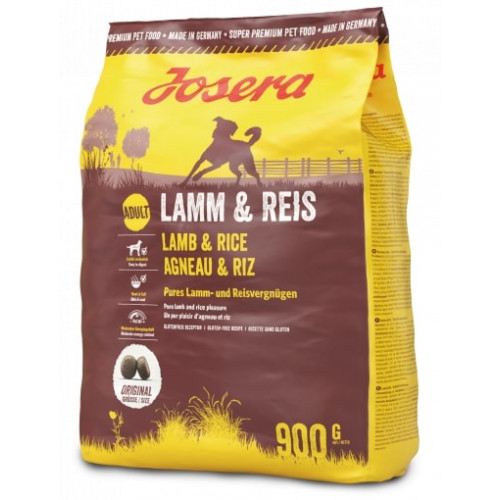 Сухий корм Josera Adult Lamm & Reis для дорослих собак великих порід, з м'ясом ягняти, 900 г