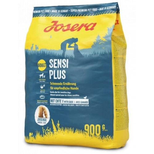 Сухой корм Josera Adult Sensi Plus для взрослых чувствительных собак, с деликатными уткой и рисом, 900 г