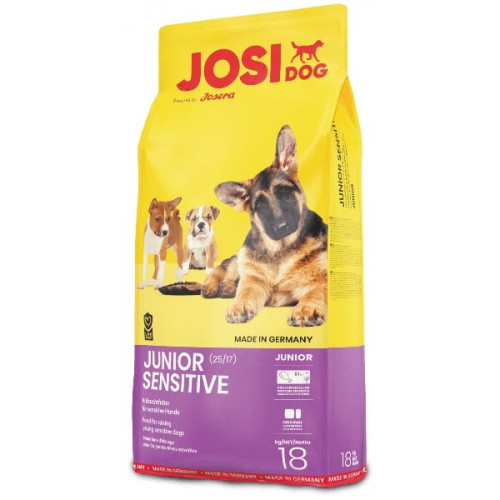 Сухий корм Josera JosiDog Junior Sensitive для цуценят c 8-го тижня життя з чутливих травленням, 18 кг