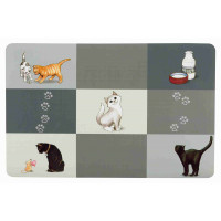 Коврик под миски Trixie Patchwork для кошек, серый, 44×28 см Коврик под миски Trixie Patchwork для кошек, серый, 44×28 см