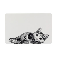 Коврик под миску Trixie Zentangle для котов, белый/черный, 44 х 28 см Коврик под миску Trixie Zentangle для котов, белый/черный, 44 х 28 см