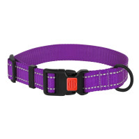 Ошейник нейлоновый BronzeDog Active для собак, со светоотражением, 16 мм/25-33 см, фиолетовый, 50Т Ошейник нейлоновый BronzeDog Active для собак, со светоотражением, 16 мм/25-33 см, фиолетовый, 50Т