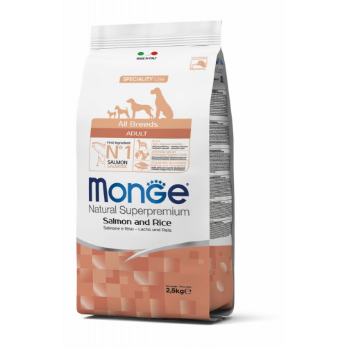 Сухий корм MONGE DOG All breeds Adult лосось з рисом, 2.5 кг
