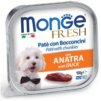 Влажный корм MONGE DOG FRESH с уткой, 100 г Влажный корм MONGE DOG FRESH с уткой, 100 г