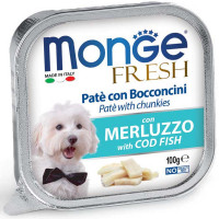 Влажный корм MONGE DOG FRESH с треской, 100 г Влажный корм MONGE DOG FRESH с треской, 100 г