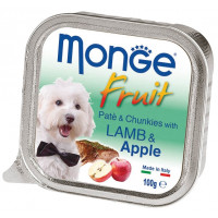 Вологий корм MONGE DOG FRUIT з ягням і яблуком, 100 г Вологий корм MONGE DOG FRUIT з ягням і яблуком, 100 г