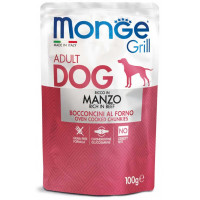 Вологий корм MONGE DOG GRILL з яловичиною, 100 г Вологий корм MONGE DOG GRILL з яловичиною, 100 г