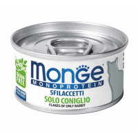 Вологий корм MONGE CAT MONOPROTEIN м'ясні пластівці кролик, 80 г Вологий корм MONGE CAT MONOPROTEIN м'ясні пластівці кролик, 80 г
