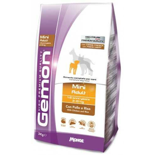Сухой корм GEMON  DOG Mini Adult курица с рисом 3 кг