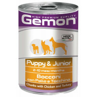 Влажный корм GEMON DOG WET Puppy & Junior кусочки с курицей и индейкой 0,415 кг Влажный корм GEMON DOG WET Puppy & Junior кусочки с курицей и индейкой 0,415 кг