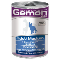 Вологий корм GEMON DOG WET Medium Adult шматочки з тунцем і лососем 0,415 кг Вологий корм GEMON DOG WET Medium Adult шматочки з тунцем і лососем 0,415 кг