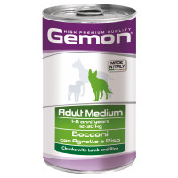 Вологий корм GEMON DOG WET Medium Adult шматочки з ягням і рисом 1,25 кг Вологий корм GEMON DOG WET Medium Adult шматочки з ягням і рисом 1,25 кг