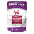 Вологий корм GEMON CAT WET Adult шматочки з яловичиною і овочами 0,1 кг