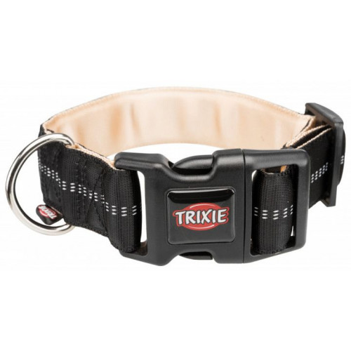 Ошейник Trixie Softline Elegance S-М двухслойный, 32-45 см х 38 мм, черно-бежевый