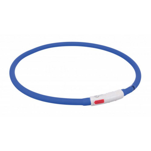 Ошейник Trixie Flash Light USB XS-XL светящийся, 70 см х 10 мм, синий