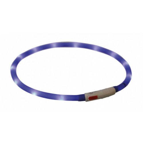 Ошейник Trixie Flash Light USB XS-XL светящийся, 70 см х 10 мм, синий
