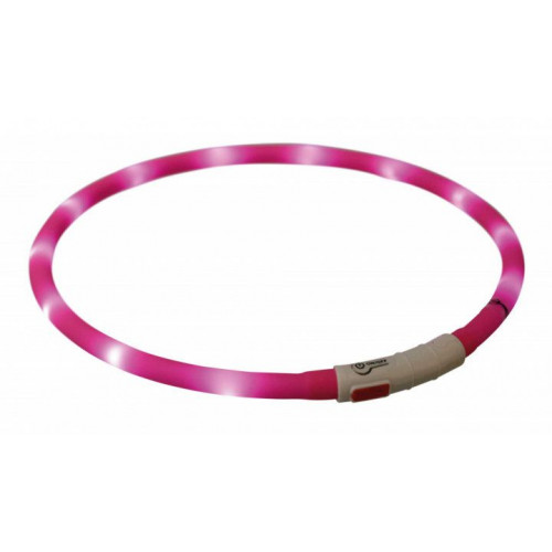 Нашийник Trixie Flash Light USB XS-XL світиться, 70 см х 10 мм, рожевий