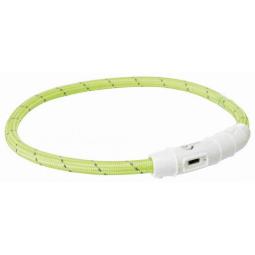 Нашийник Trixie Flash Light USB L-XL світиться, з відображає смугою, 65 см х 7 мм, зелений