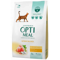 Сухий корм Optimeal для дорослих котів, з куркою, 4 кг Сухий корм Optimeal для дорослих котів, з куркою, 4 кг
