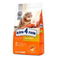 Сухой корм Клуб 4 Лапы Adult Cat Premium для взрослых кошек, с кроликом, 2 кг Сухой корм Клуб 4 Лапы Adult Cat Premium для взрослых кошек, с кроликом, 2 кг