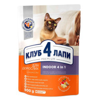Сухий корм Клуб 4 Лапи Indoor 4 в 1 Adult Premium для дорослих кішок, які живуть в приміщенні, 900 г Сухий корм Клуб 4 Лапи Indoor 4 в 1 Adult Premium для дорослих кішок, які живуть в приміщенні, 900 г