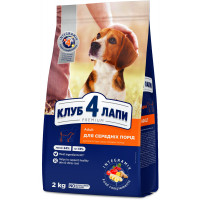 Сухий корм Клуб 4 Лапи Adult Medium Breeds Premium для дорослих собак середніх порід від 11 до 25 кг, 2 кг Сухий корм Клуб 4 Лапи Adult Medium Breeds Premium для дорослих собак середніх порід від 11 до 25 кг, 2 кг