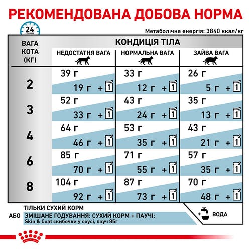 Сухий корм Royal Canin Skin & Coat при дерматозе і випаданні шерсті у котів, 3.5 кг