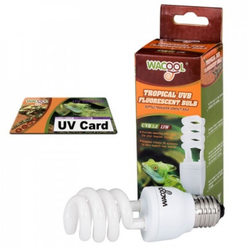 Лампочка Е27 WACOOL Tropical UVB 5.0 13 Вт + UV card