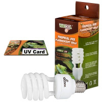 Лампочка Е27 WACOOL Tropical UVB 5.0 26 Вт + UV card Лампочка Е27 WACOOL Tropical UVB 5.0 26 Вт + UV card