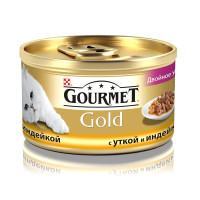 Влажный корм Purina Gourmet Gold для кошек, с уткой и индейкой, 85 г