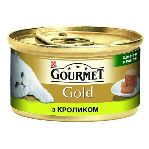 Влажный корм Purina Gourmet Gold для кошек, кусочки в паштете с кроликом, 85 г