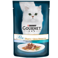 Вологий корм Purina Gourmet Perle Duo для котів, з океанічної рибою і тунцем, 85 г Вологий корм Purina Gourmet Perle Duo для котів, з океанічної рибою і тунцем, 85 г