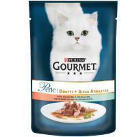 Влажный корм Purina Gourmet Perle Duo для кошек, с лососем и сайдой, 85 г Влажный корм Purina Gourmet Perle Duo для кошек, с лососем и сайдой, 85 г