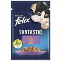 Влажный корм Purina Felix Fantastic для кошек, с ягненком, 85 г Влажный корм Purina Felix Fantastic для кошек, с ягненком, 85 г